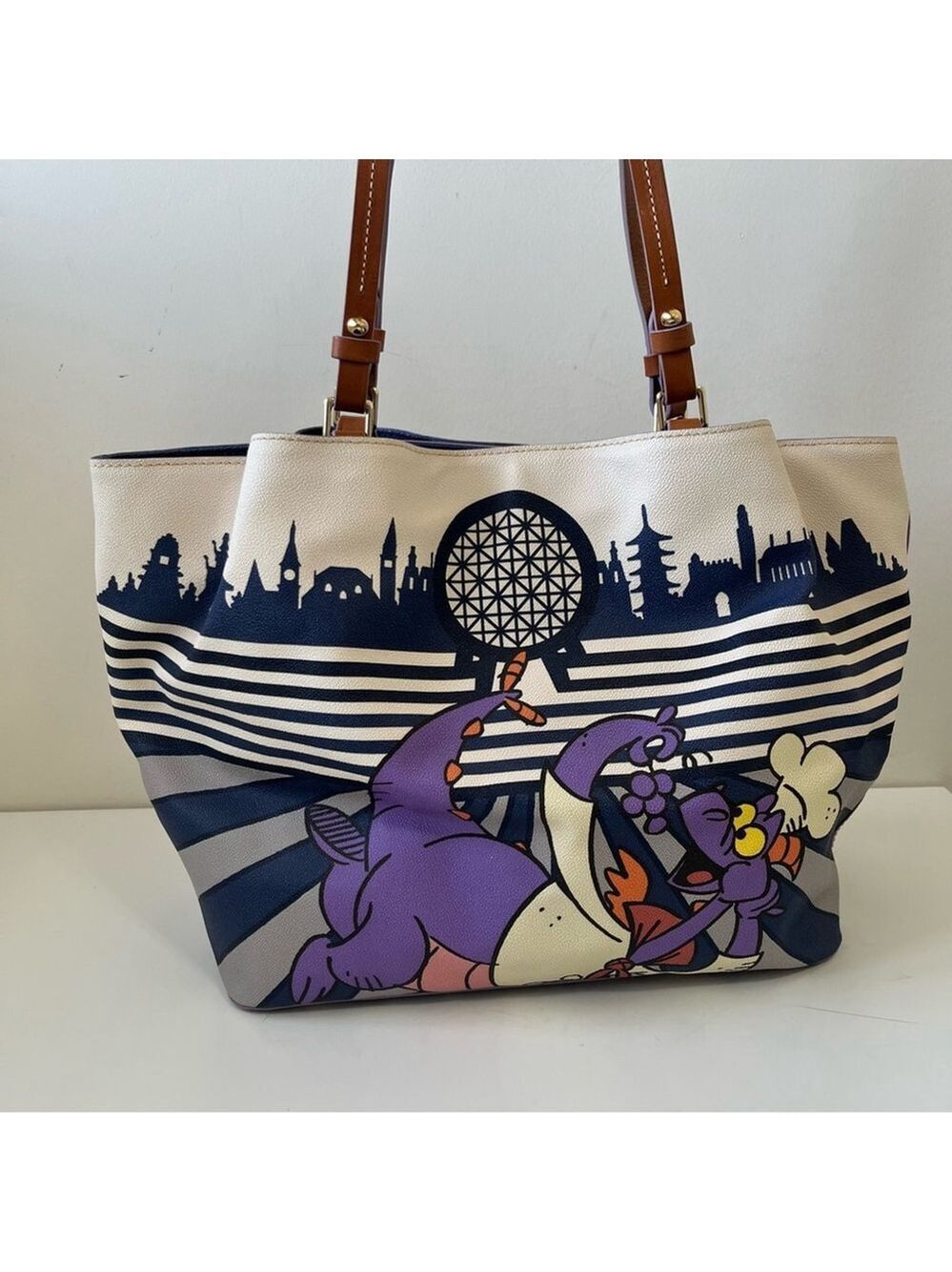 Disney x Dooney & Bourke Epcot Figment Food and Wine Festival large shopper tote - Picture 3 of 13